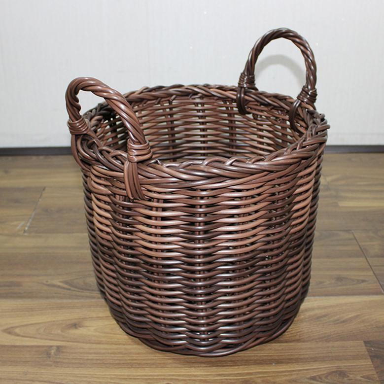 Round Collapsible Wicker Basket for Decorative Storage