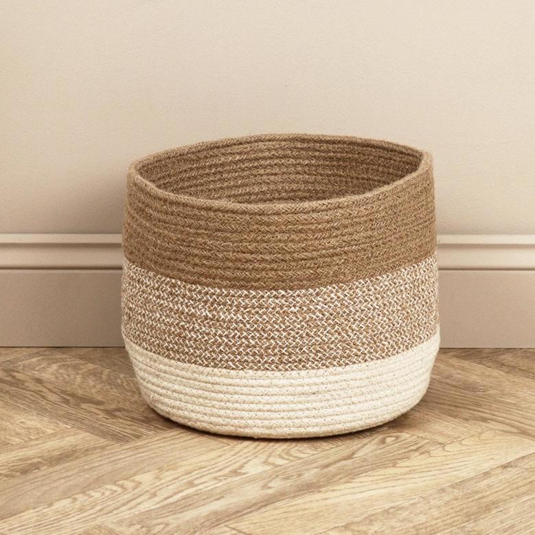 Spacious 3 Layer Cotton Rope Woven Laundry Basket for Home Storage