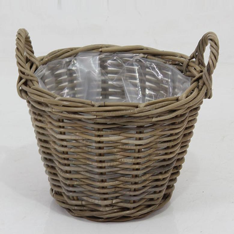 Stylish Grey Rattan Wicker Basket for Home Storage