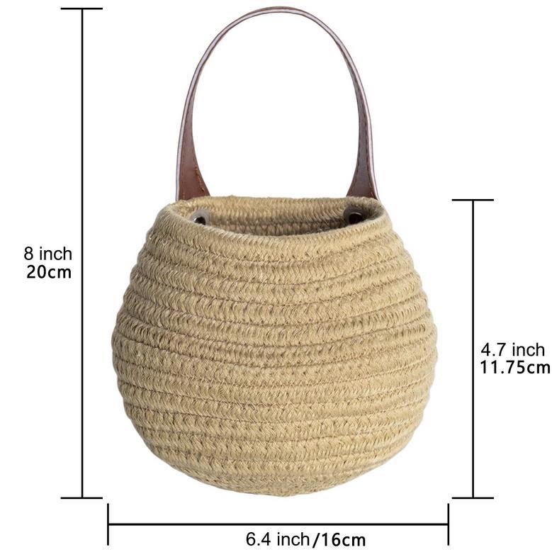 Stylish Woven Hanging Storage Basket for Plants and Kitchenware