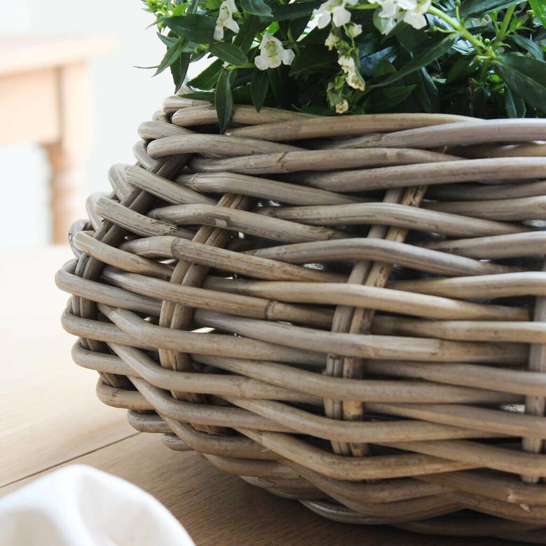 Vintage Handmade Wicker Flower Planter for Indoor Home Decoration