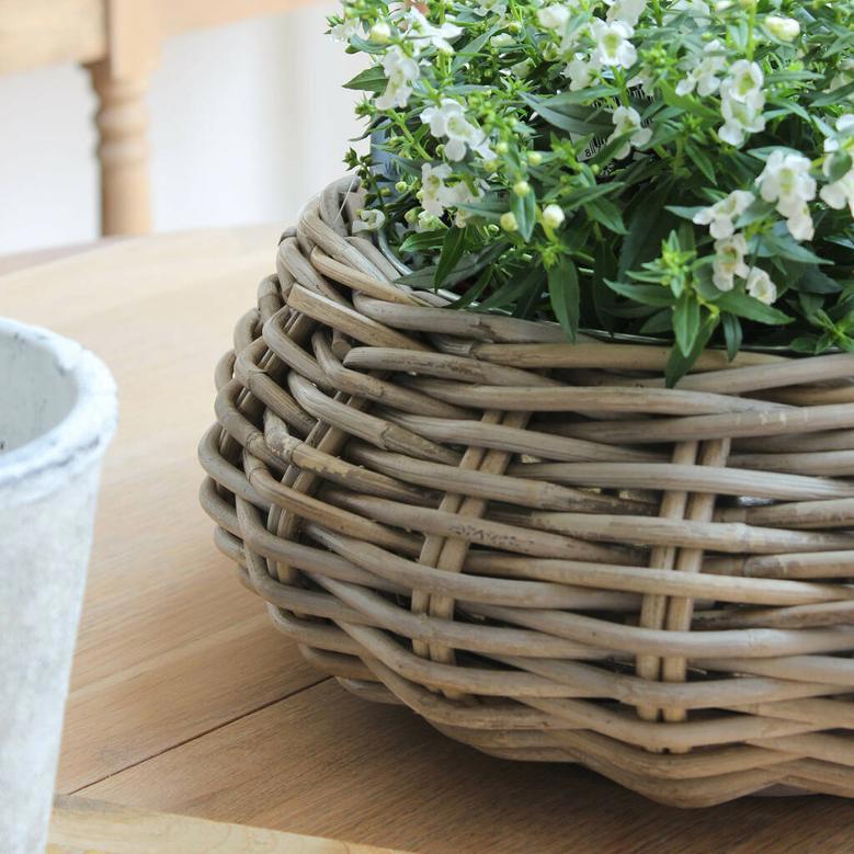 Vintage Handmade Wicker Flower Planter for Indoor Home Decoration