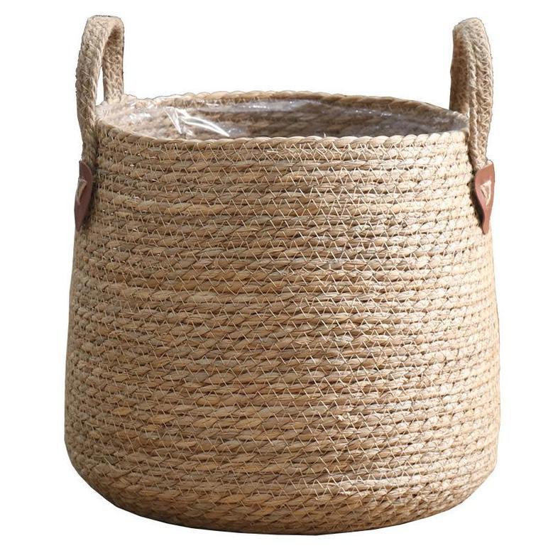 Woven Storage Basket for Green Plant Pots and Debris