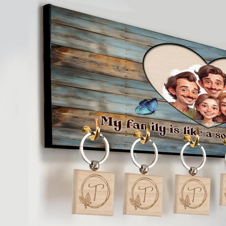 Heartwarming Family Caricature Key Holder for Entryway Decor, Best Gifts For Families