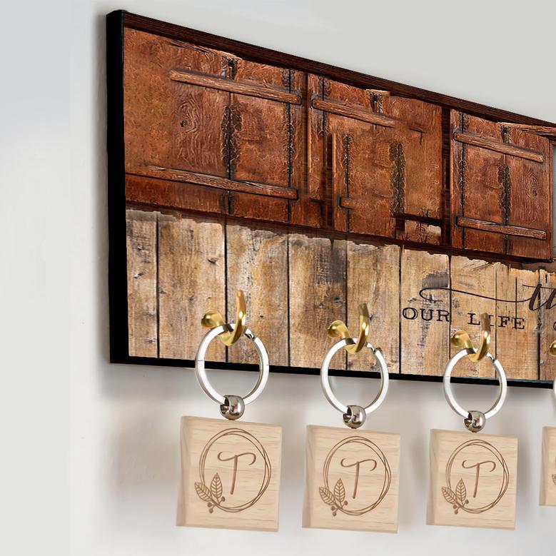 Rustic Family Caricature Portrait Key Holder for Your Home, Perfect Gifts For Families