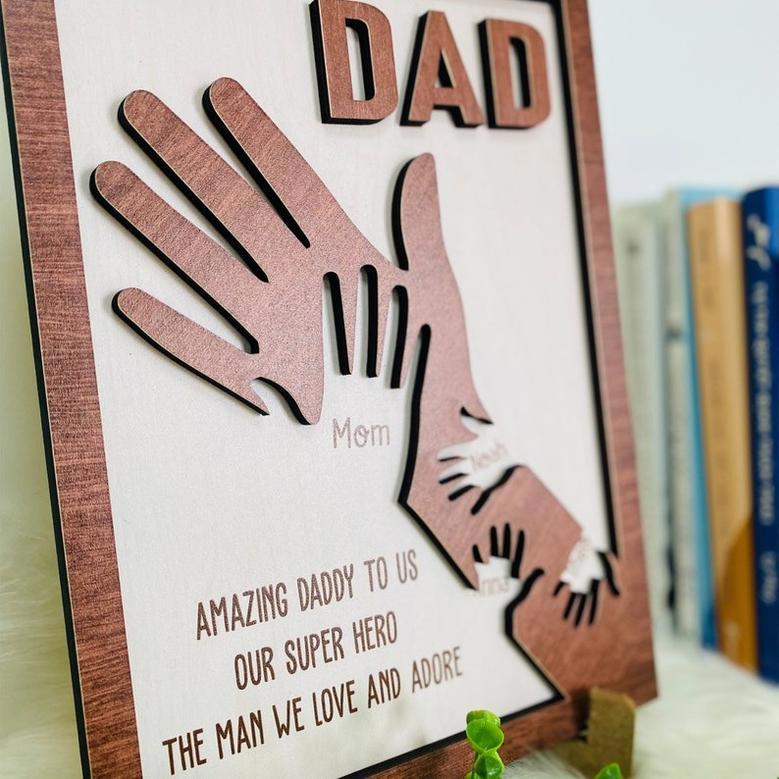 Personalized 'Strong Arms' Wooden Sign – Custom Father's Day Gift for Dad