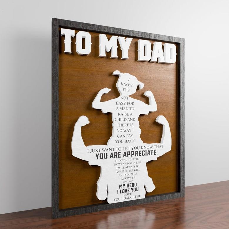 To My Dad Sign - Father’s Day Decor Gift for Dad from Son and Daughter