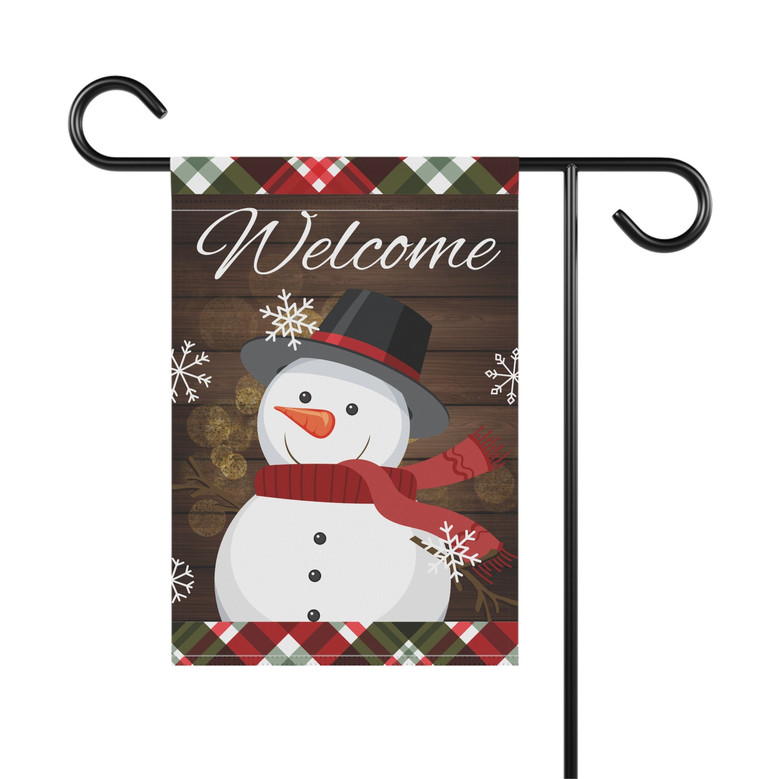 Winter Snowman Garden flag, Welcome Flag, Winter Yard Flag Farmhouse Decor