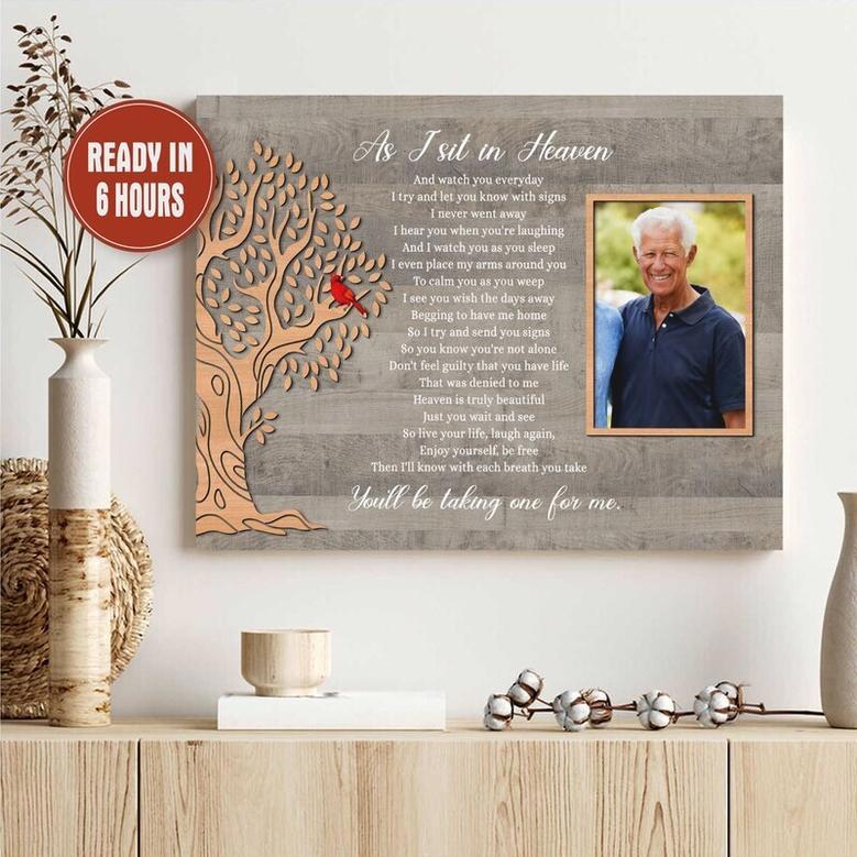 Personalized Memorial Canvas Gift For Dad Or Grandpa Loss