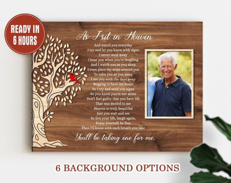 Personalized Memorial Canvas Gift For Dad Or Grandpa Loss