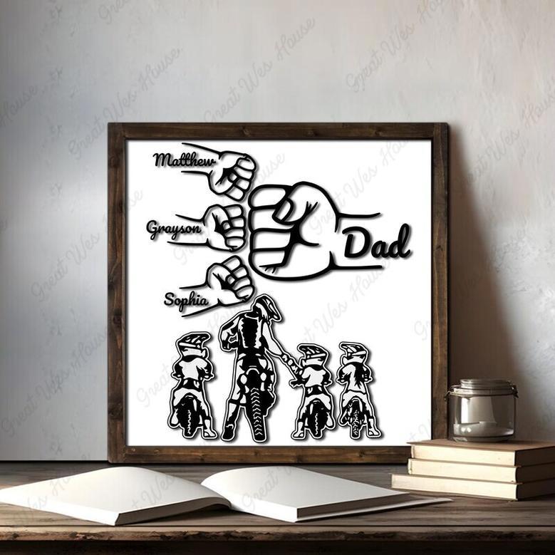 Personalized Fist Bump Motocross Dad Sign Gift for New Dad