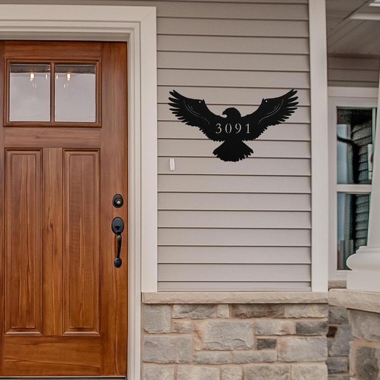 Metal House Number Sign, Eagle Address Sign