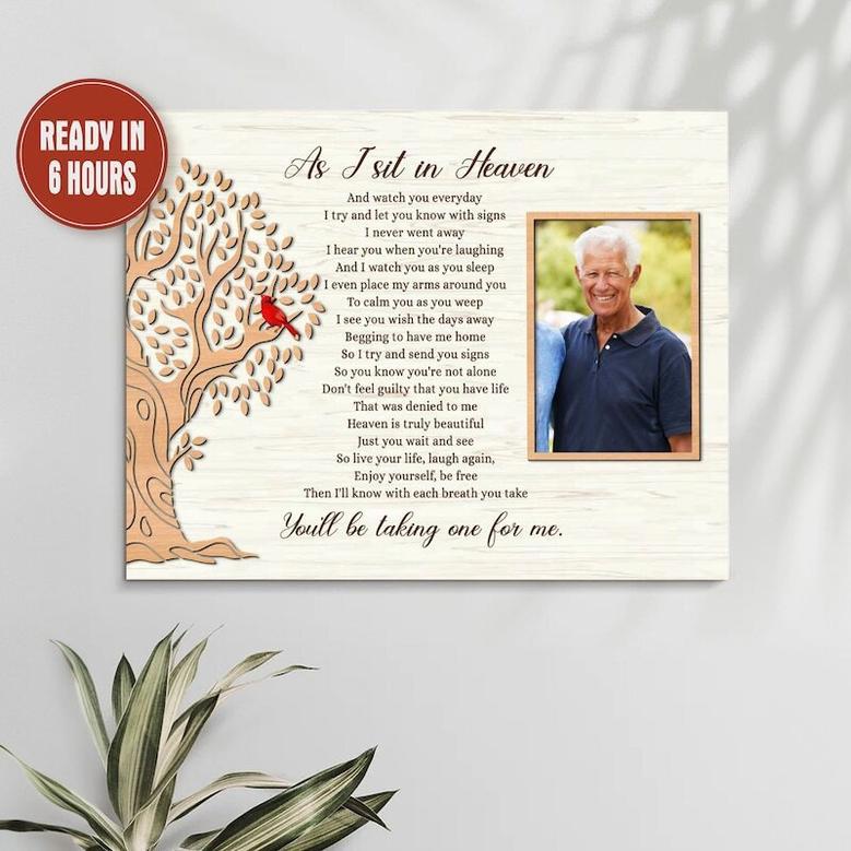 Remembrance Canvas for Loss of Dad & Grandpa - Hummingbird and Tree Memorial Gift