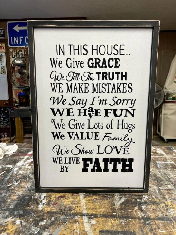 In This House Family Rules Sign – Christian Wall Decor for Home