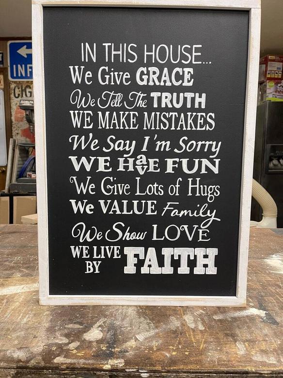 In This House Family Rules Sign – Christian Wall Decor for Home