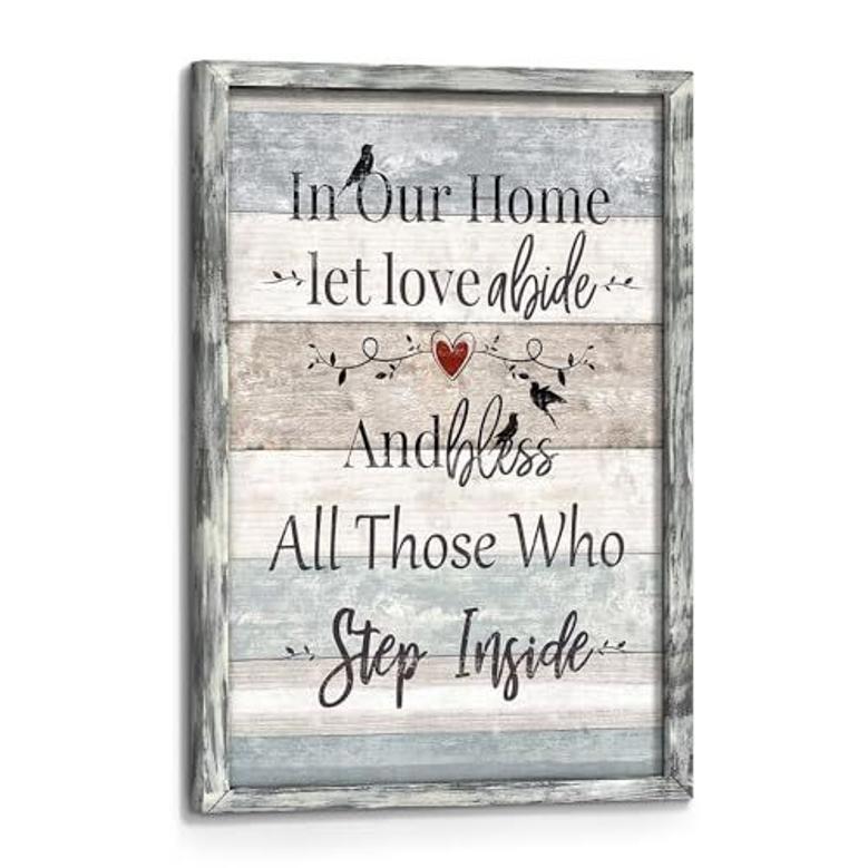 Decorative Family Rules Canvas with Positive Quotes – Inspiring Wall Art for Bedroom or Living Room