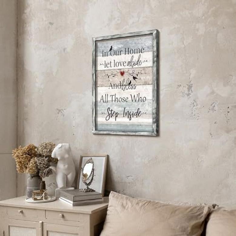 Decorative Family Rules Canvas with Positive Quotes – Inspiring Wall Art for Bedroom or Living Room