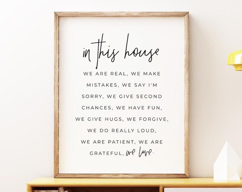 Inspiring Family Rules Canvas – Living Room Wall Decor and Motivational Quotes