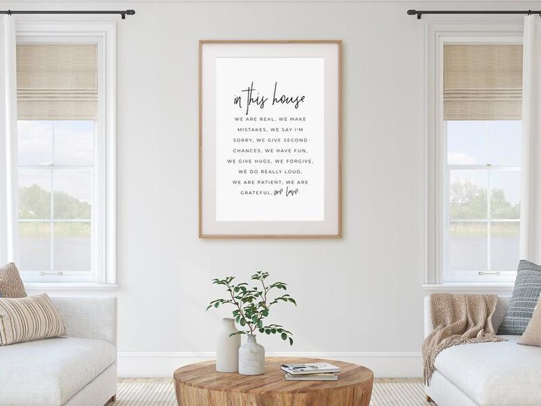 Inspiring Family Rules Canvas – Living Room Wall Decor and Motivational Quotes