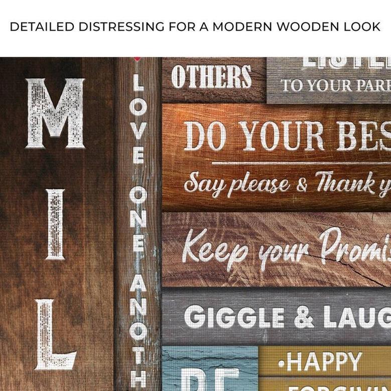 Family Rules Wall Decor For Living Room Modern Farmhouse Style