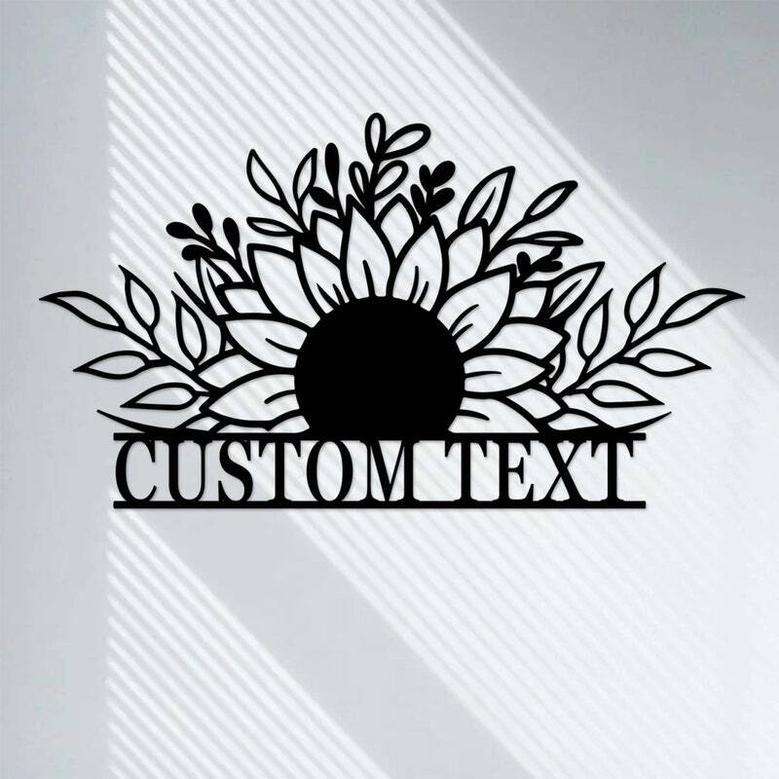 Personalized Sunflower Metal Wall Art – Unique Custom Design, Perfect for Home Decor or House Warming Gifts