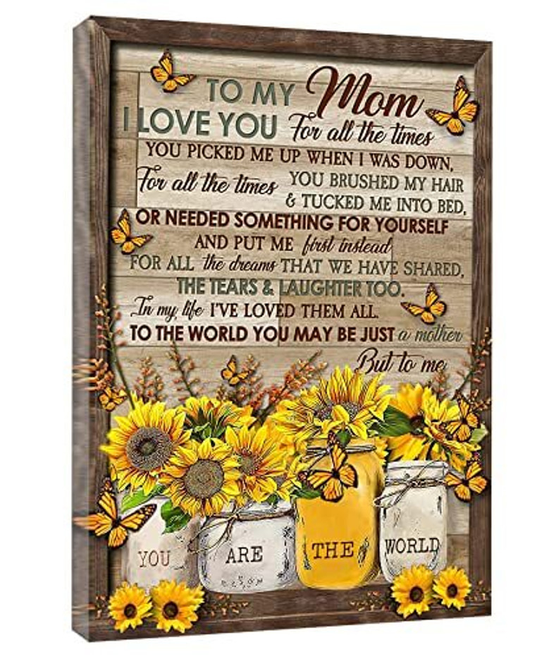 Vibrant Sunflower Mom Canvas – Perfect Gift for Mother's Day