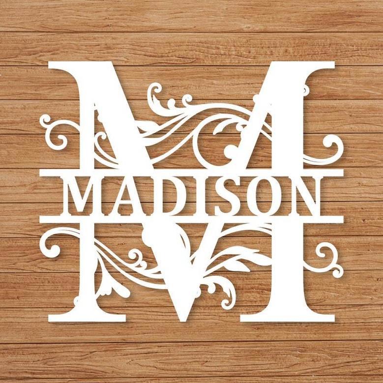 Personalized Metal Split Initial Wall Art For Gifts