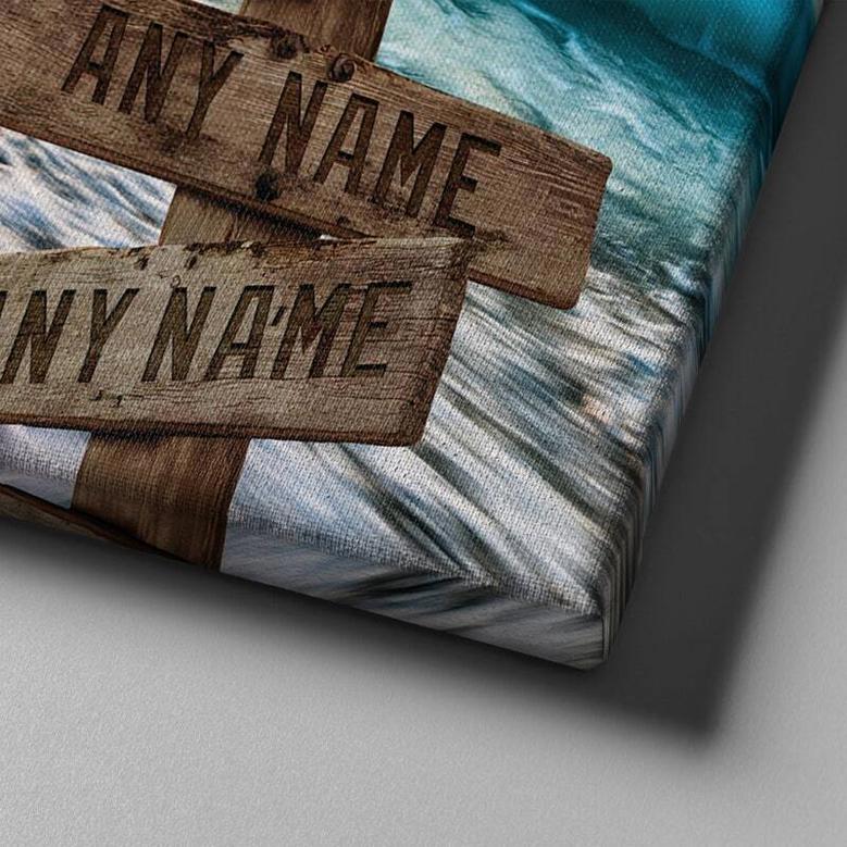 Custom Ocean Family Street Sign With Family Name Canvas For Home Decor