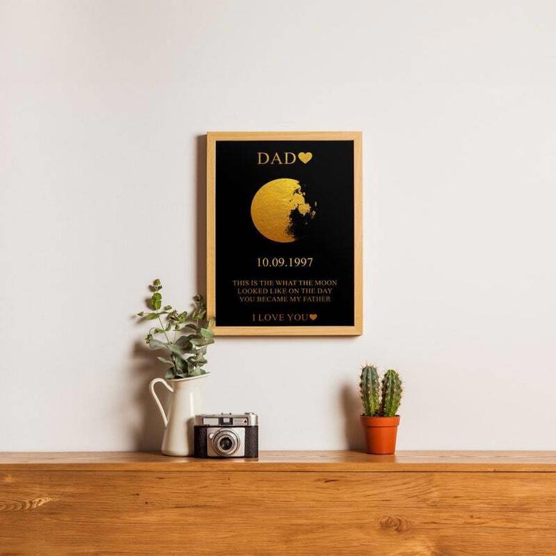 Unique Moon Phase Wall Art Gift For New Dads and Baby