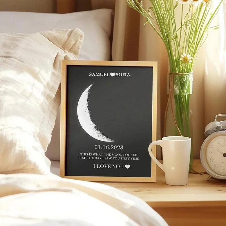 Unique Moon Phase Wall Art Gift For New Dads and Baby