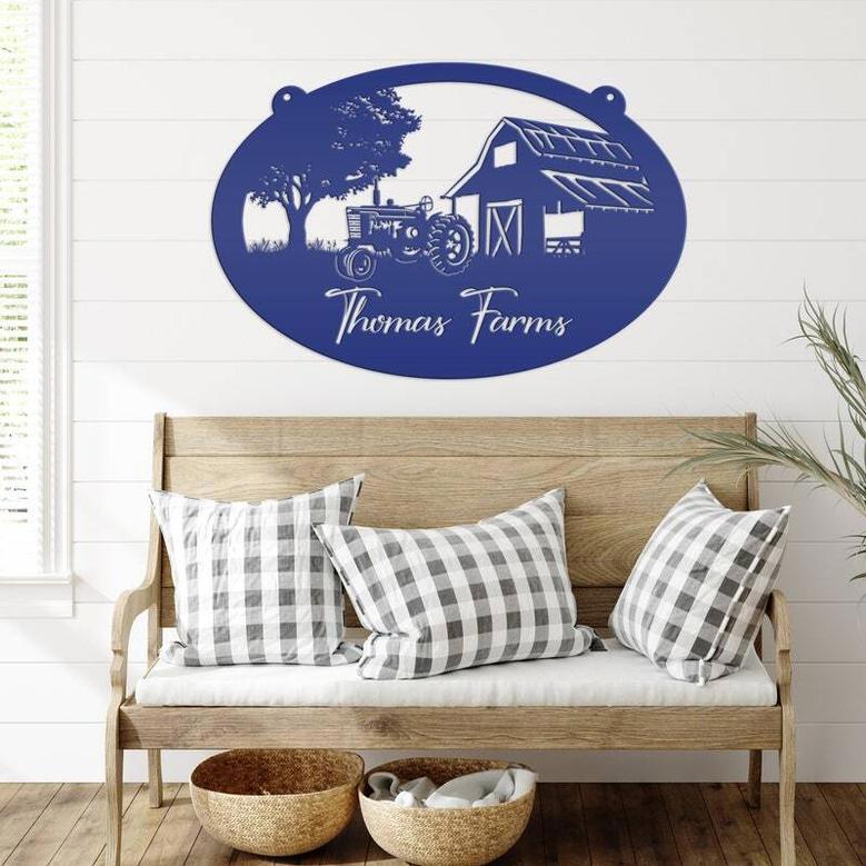 Custom Tractor Barn Farm Metal Sign For Families