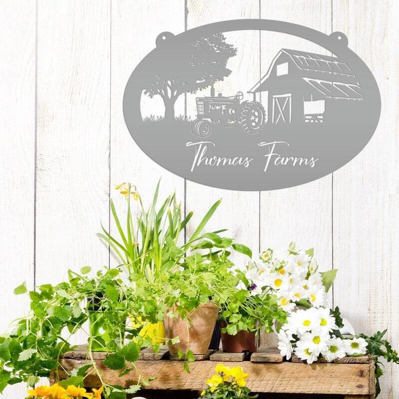 Custom Tractor Barn Farm Metal Sign For Families