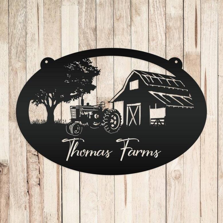 Custom Tractor Barn Farm Metal Sign For Families