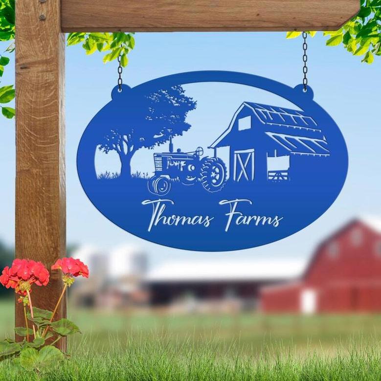 Custom Tractor Barn Farm Metal Sign For Families