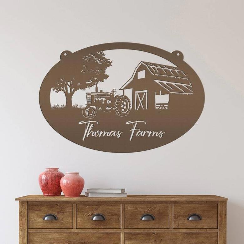 Custom Tractor Barn Farm Metal Sign For Families