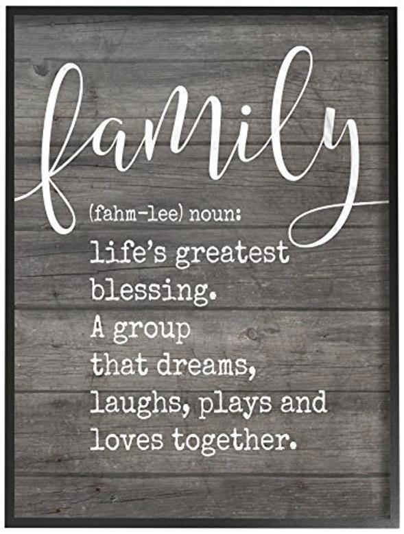 Thoughtful Family Definition Canvas Art - Black Framed 16x20 For Living Room DéCor By Lettered And Lined