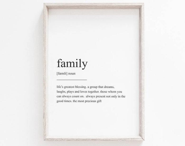 Family Definition Canvas - Minimalist Modern Wall Art Print