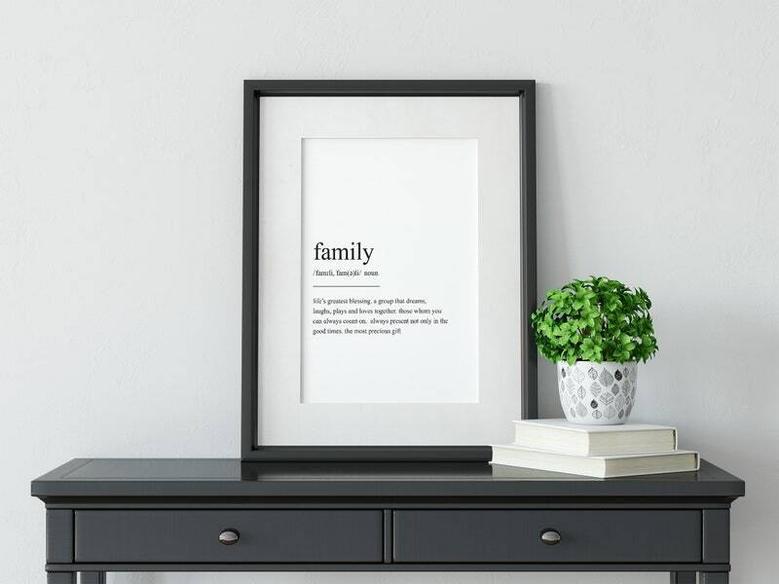 Family Definition Canvas - Minimalist Modern Wall Art Print