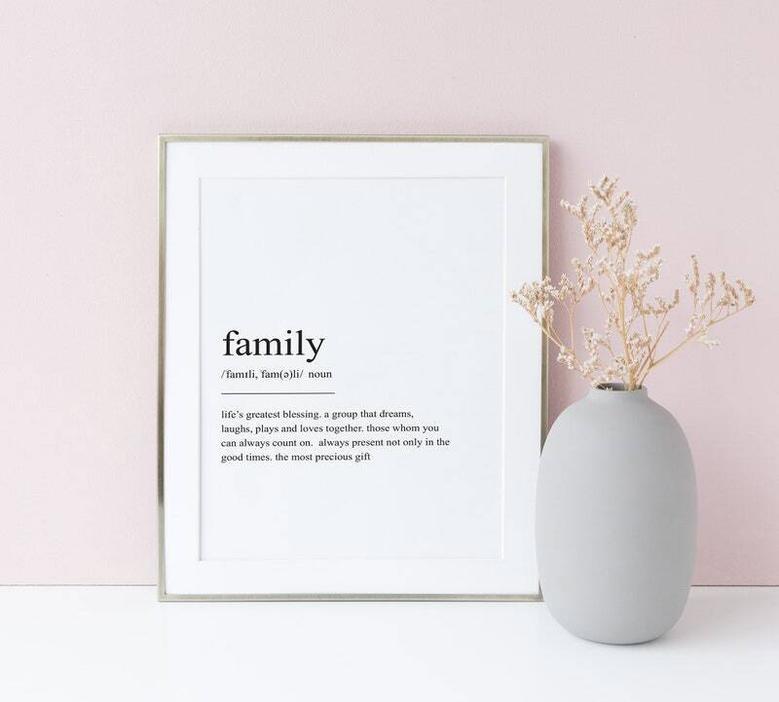 Family Definition Canvas - Minimalist Modern Wall Art Print