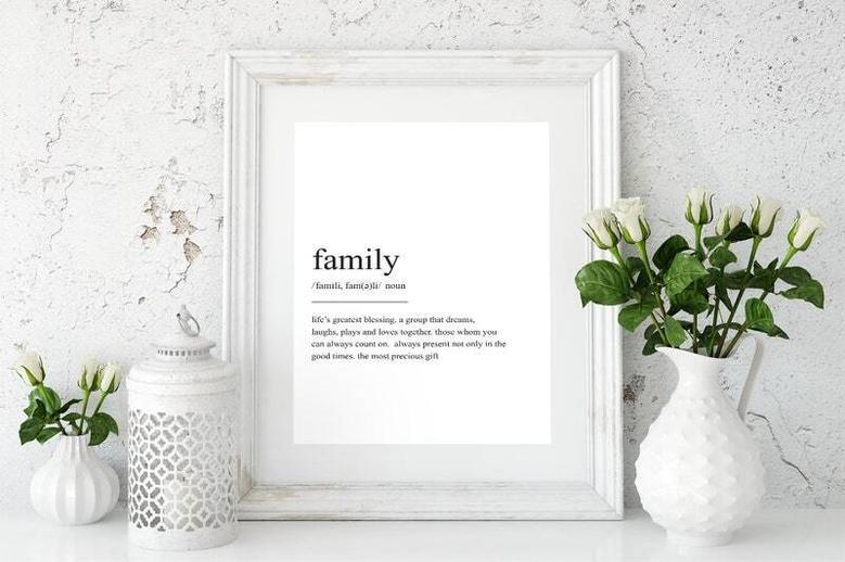 Family Definition Canvas - Minimalist Modern Wall Art Print