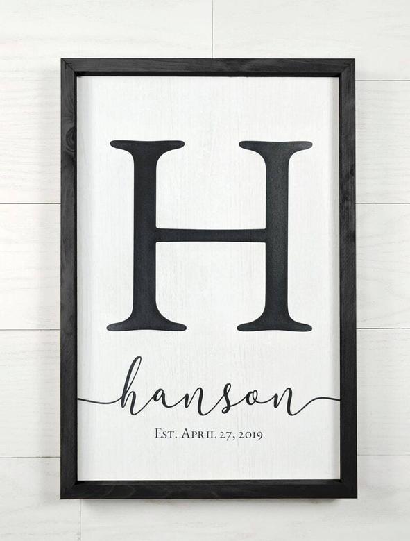 Personalized Family Name Canvas - Custom Monogram Wall Art