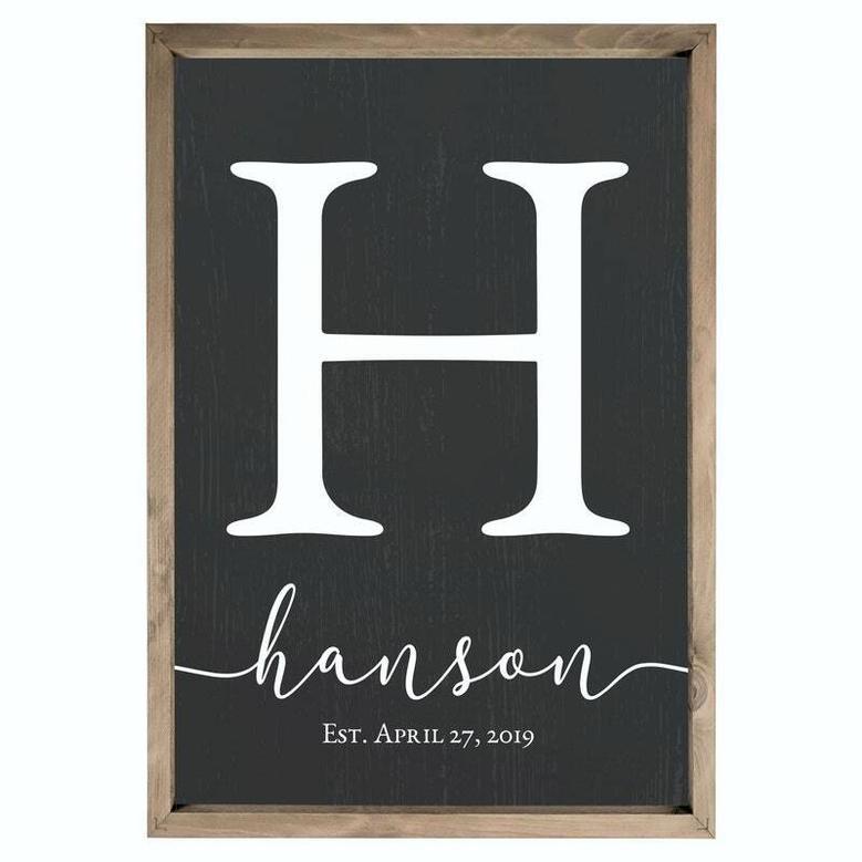 Personalized Family Name Canvas - Custom Monogram Wall Art