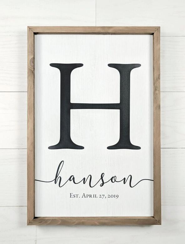 Personalized Family Name Canvas - Custom Monogram Wall Art