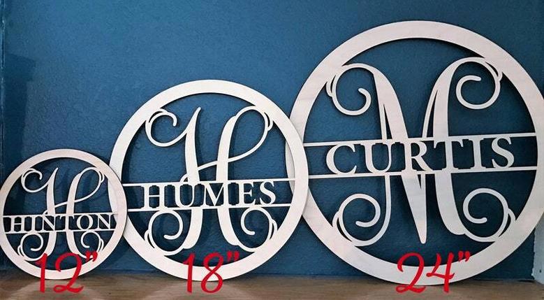 Personalized Last Name Wooden Monogram Sign - Family Initial Art