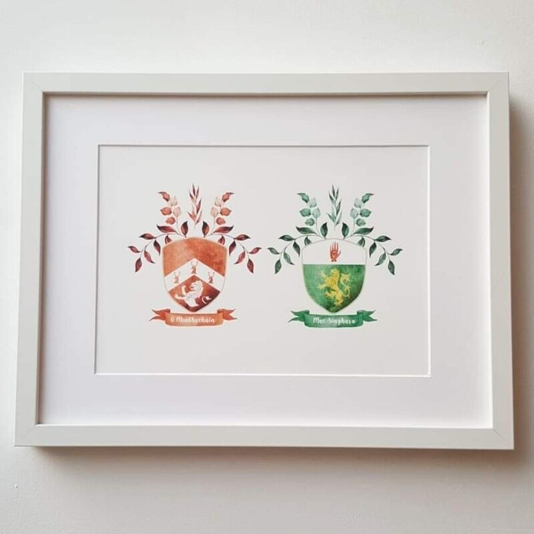 Personalized Watercolor Family Crest Canvas for Lasting Memories