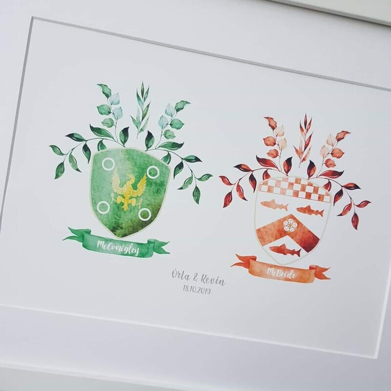 Personalized Watercolor Family Crest Canvas for Lasting Memories