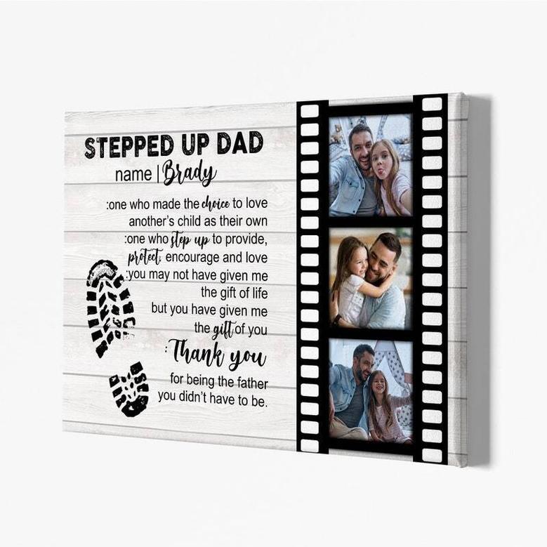 Heartfelt Custom Step Dad Canvas - Photo Gift from Daughter