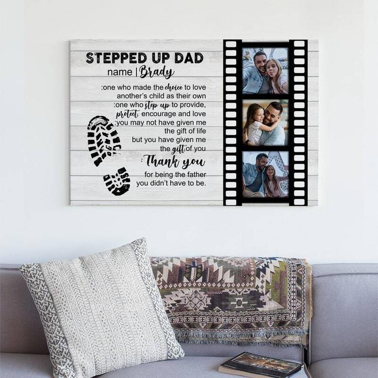 Heartfelt Custom Step Dad Canvas - Photo Gift from Daughter