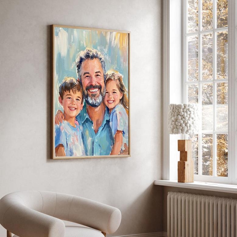 Classic Family Oil Painting Portrait - Personalized Wall Art for Home Decor