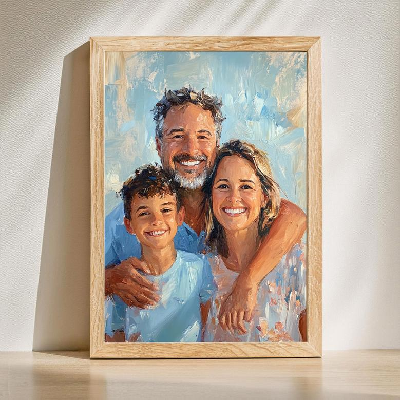 Classic Family Oil Painting Portrait - Personalized Wall Art for Home Decor